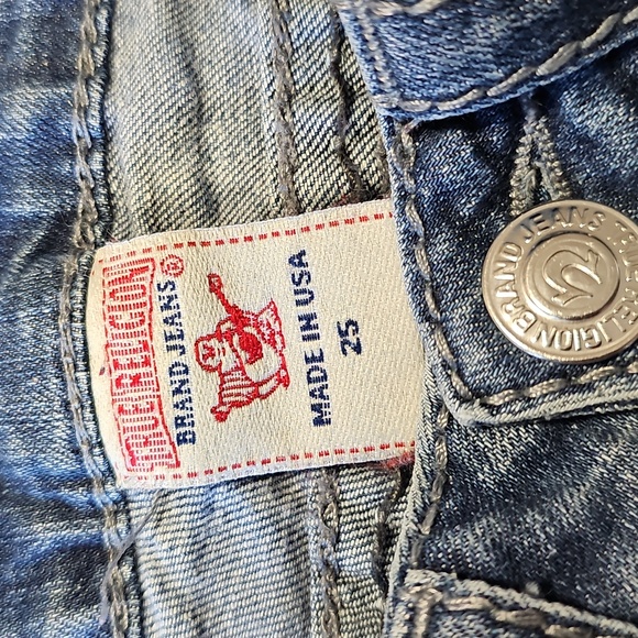 True Religion 28x33 Dark Blue Low Rise Boot Cut Jeans - Picture 7 of 8